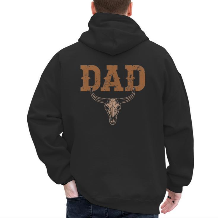 Dad Skull Fathers Day Shirt Western Rodeo Family Matching Men's Hoodie Back Print