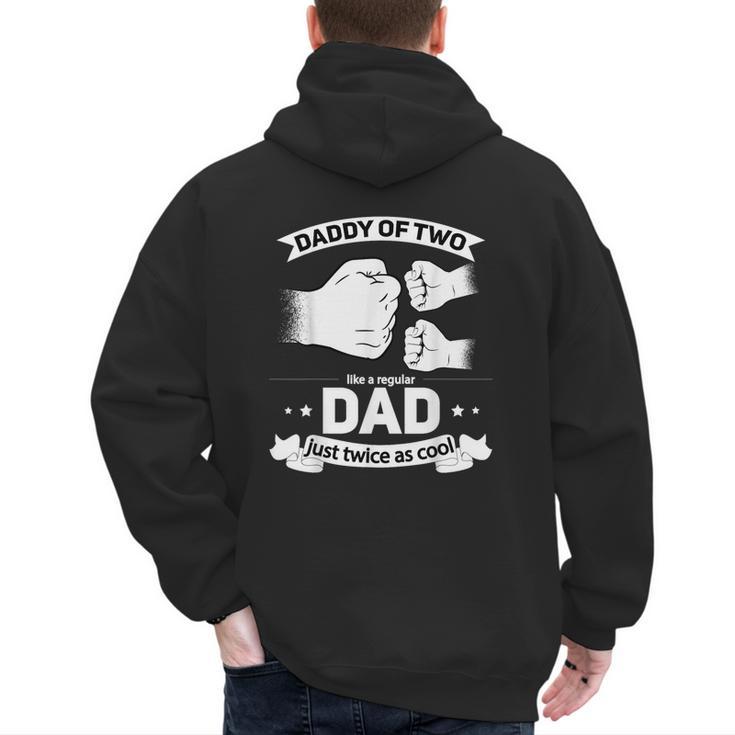 Dad Squared Fathers Day Dad Of Two Cool Daddy Of 2 Men's Hoodie Back Print