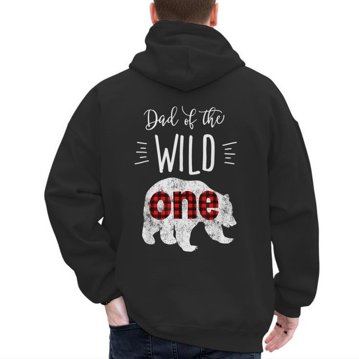 Dad Of The Wild One Shirt Bear Lumberjack 1st Birthday Tee Men's Hoodie Back Print