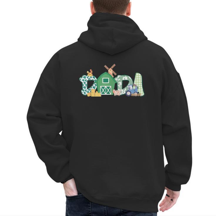 Dada Farm Animal Birthday Family Matching Party Dad Father Men's Hoodie Back Print