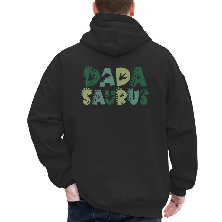 Dada Saurus Dad Dinosaur Three Rex Birthday Boy Girl Family Men's Hoodie Back Print
