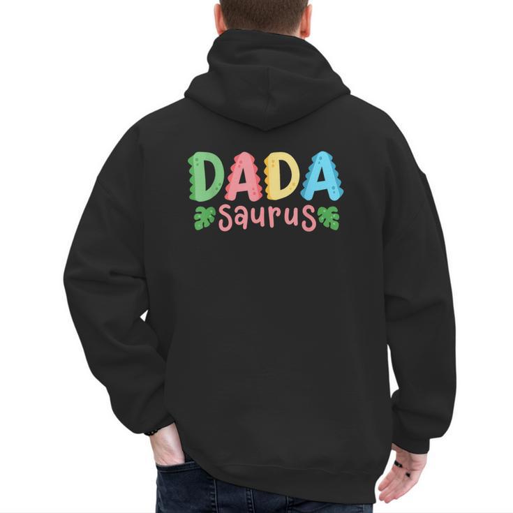 Dada Saurus Kids Dinosaur Birthday Party Family Matching Men's Hoodie Back Print