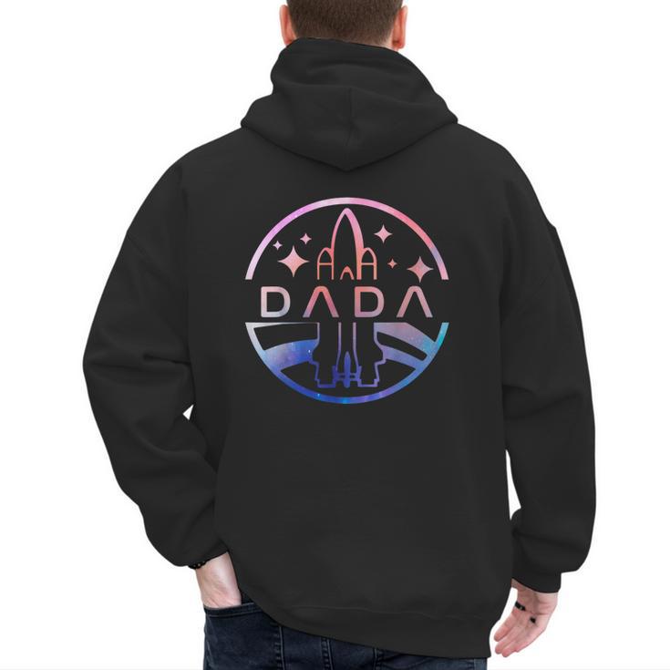 Dada Space Astronaut Rocket Birthday Party Men's Hoodie Back Print
