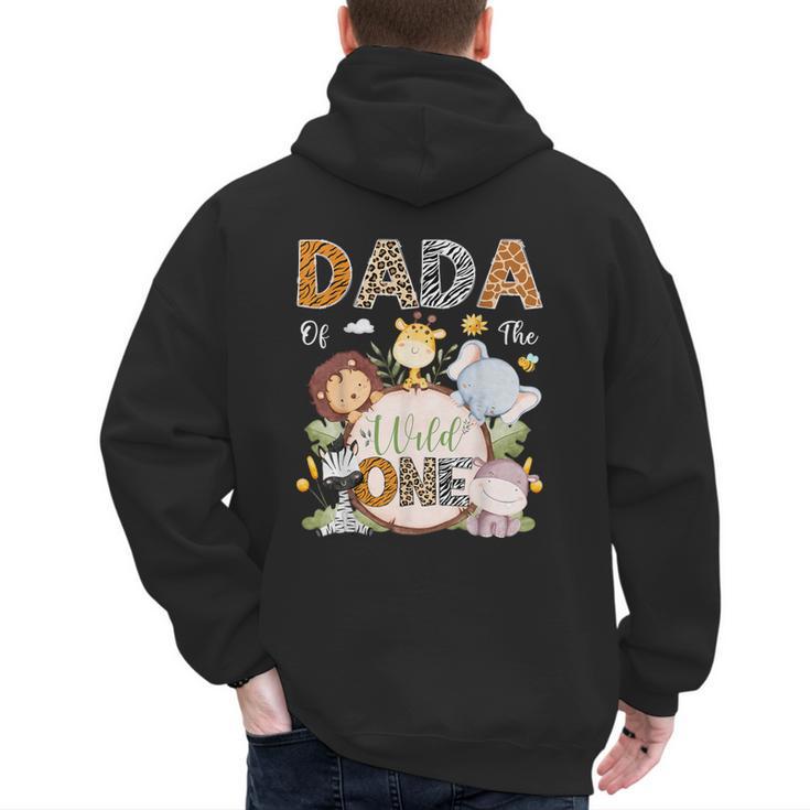 Dada Of The Wild One 1St Birthday Safari Jungle Animals Men's Hoodie Back Print