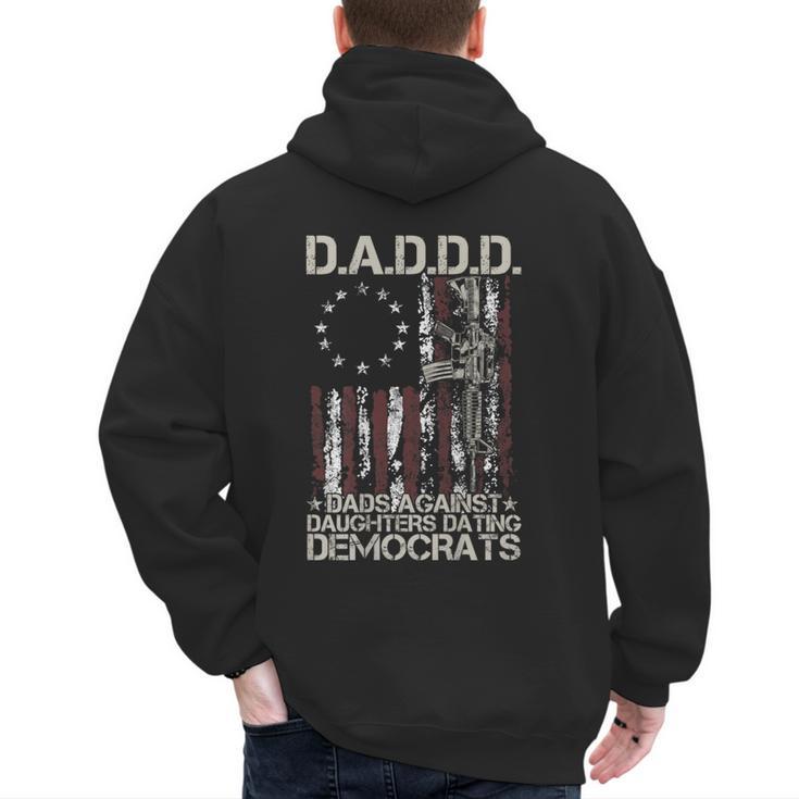 Daddd Gun Dads Against Daughters Dating Democrats On Back Men's Hoodie Back Print
