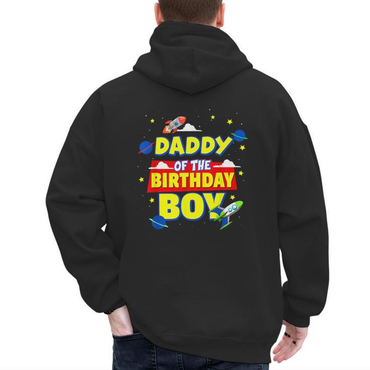 Daddy Of The Birthday Astronaut Boy Outer Space Theme Party Men's Hoodie Back Print