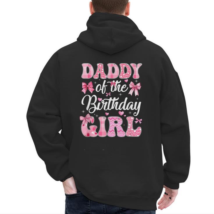 Daddy Of The Birthday Girl Family Pink Coquette Bow Men's Hoodie Back Print