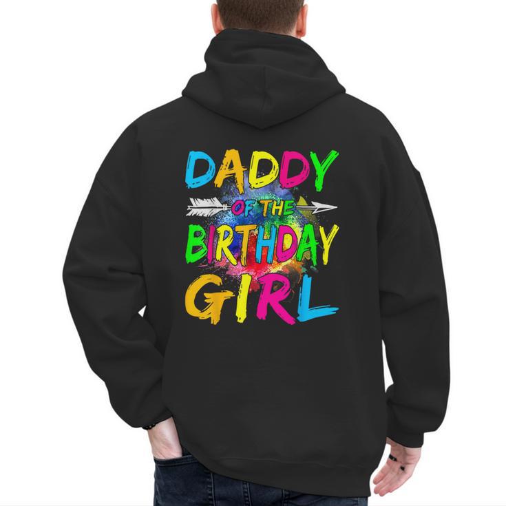 Daddy Of The Birthday Girl Retro 80's Party Men's Hoodie Back Print