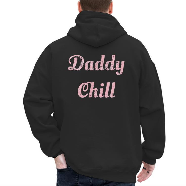 Daddy Chill Pink Distressed Men's Hoodie Back Print