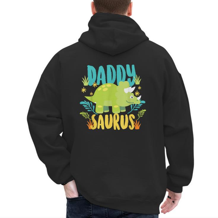 Daddy Dad Saurus Rex Dinosaur Dino For Father Men's Hoodie Back Print