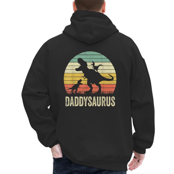 Daddy Dinosaur Daddysaurus 2 Kids For Dad Men's Hoodie Back Print
