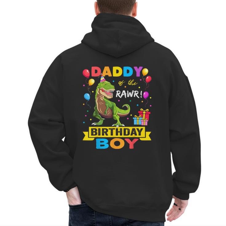Daddy Dinosaur Shirt Cute Birthday Boy Family Apparel Men's Hoodie Back Print