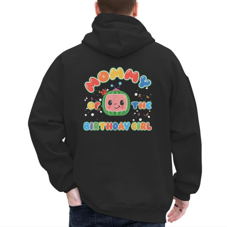 Daddy Mommy Of The Birthday Girl Melon Family Matching Men's Hoodie Back Print