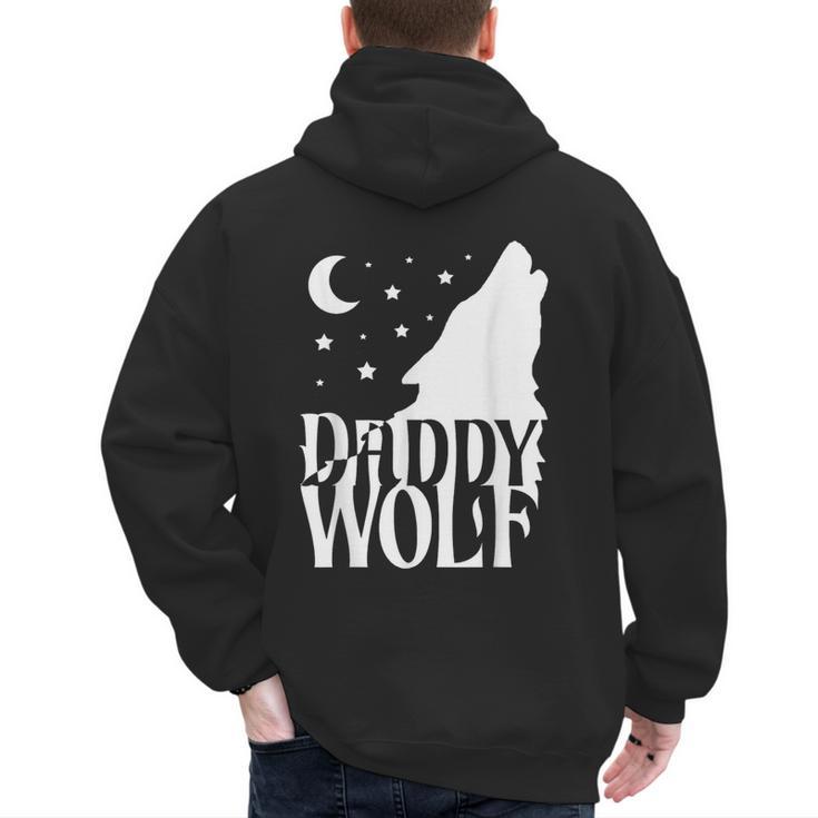 Daddy Wolf Matching Family Tribe Wolves Moon Men's Hoodie Back Print