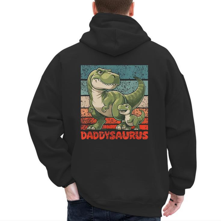 Daddysaurus Father's Day Best Dad T-Rex Papa Men's Hoodie Back Print