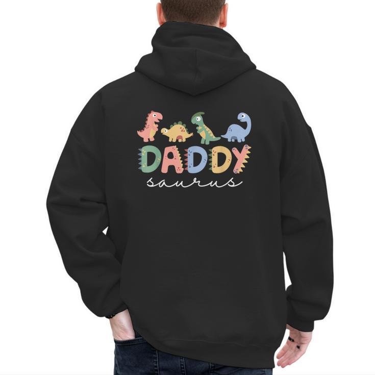 Daddysaurus T Rex Dinosaur Dad Daddy Saurus Family Men's Hoodie Back Print