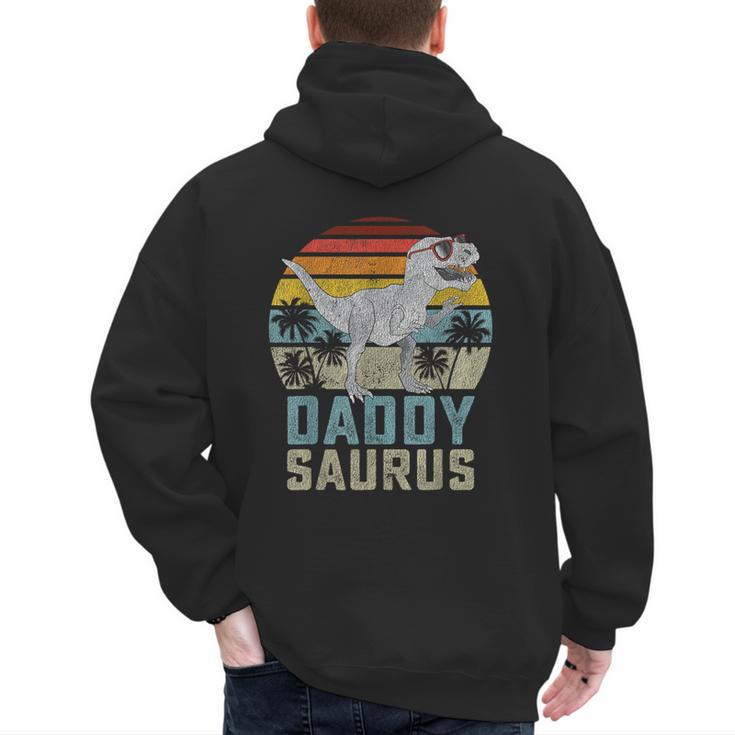 Daddysaurus T Rex Dinosaur Daddy Saurus Family Matching Men's Hoodie Back Print