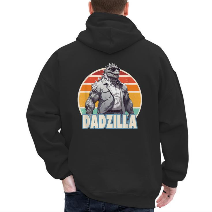 Dadzilla The Rad Dad Kaiju Vibes Men's Hoodie Back Print