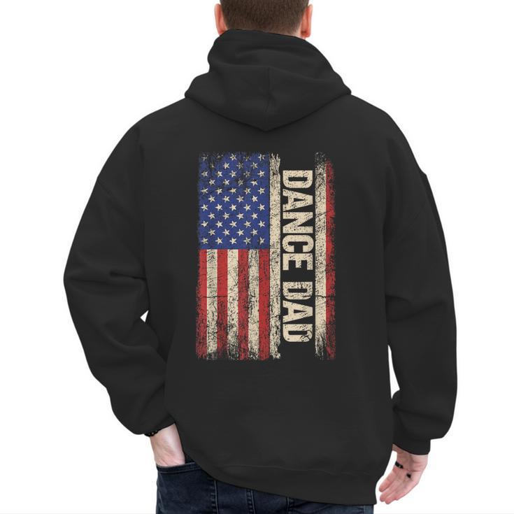 Dance Dad US American Flag Shirt Dancer Dancing Father Men Men's Hoodie Back Print