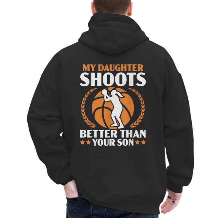 Daughter Basketball Sport Basketball Dad Mom Basketball Fan Men's Hoodie Back Print