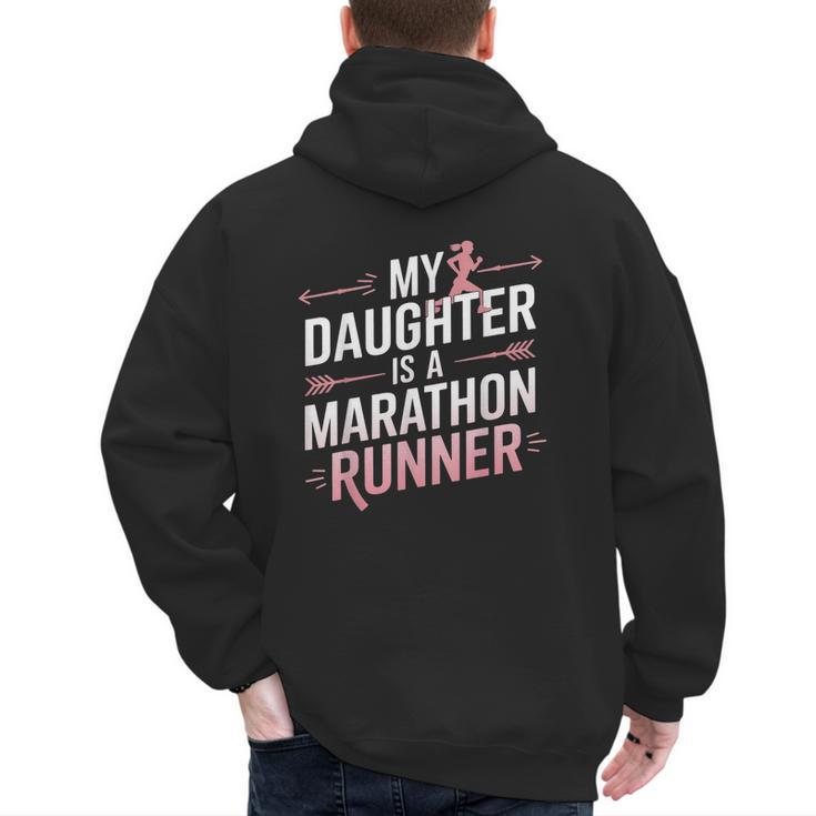 My Daughter Is A Marathon Runner Proud Mom & Dad Men's Hoodie Back Print