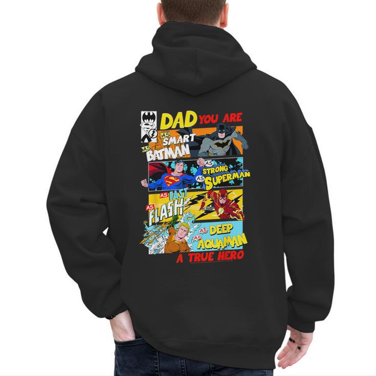 DC Comics Father's Day Justice League Dad Attributes Men's Hoodie Back Print