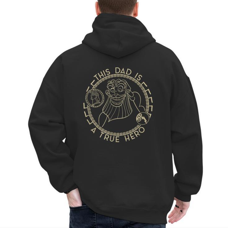 Disney Hercules Father's Day Zeus This Dad Is A True Hero Men's Hoodie Back Print