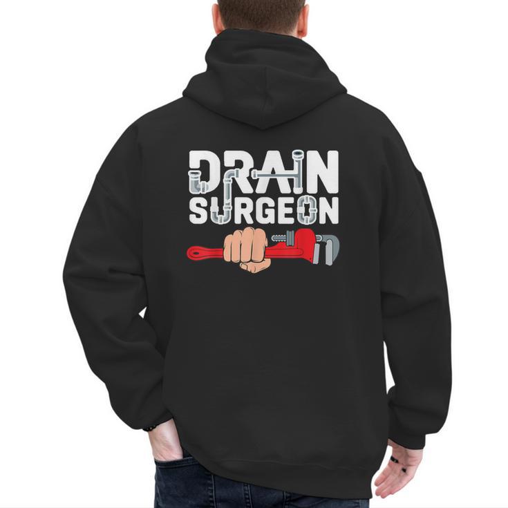 Drain Surgeon Plumber Job Professional Dad Men Men's Hoodie Back Print