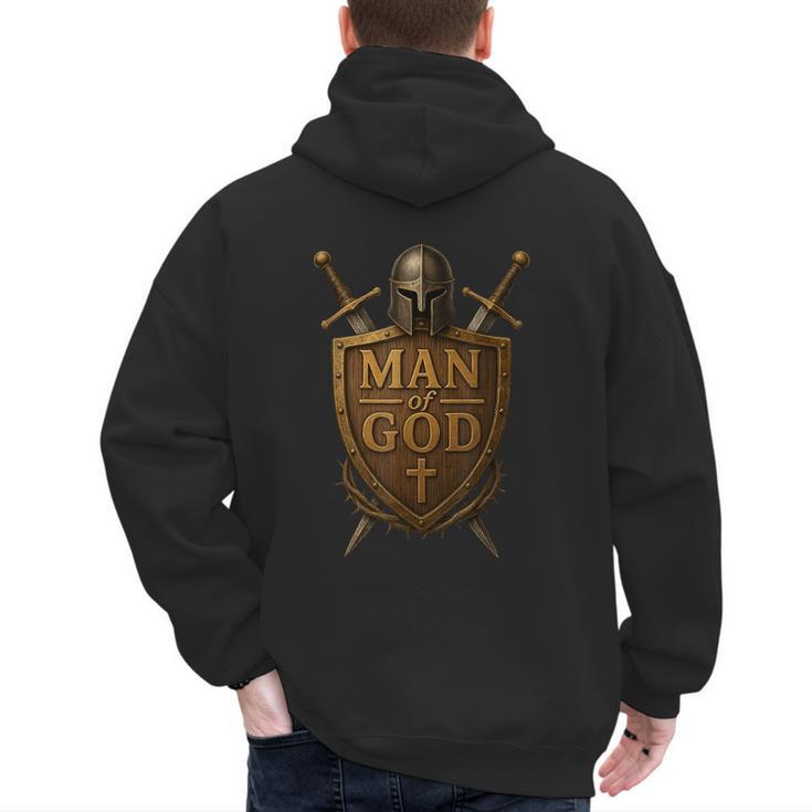 Faithful Warrior Man Of God Christian Men Knight Armor Dad Men's Hoodie Back Print