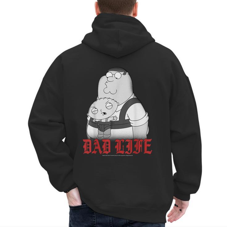 Family Guy Peter Stewie Dad Life Distressed Big Chest Logo Men's Hoodie Back Print