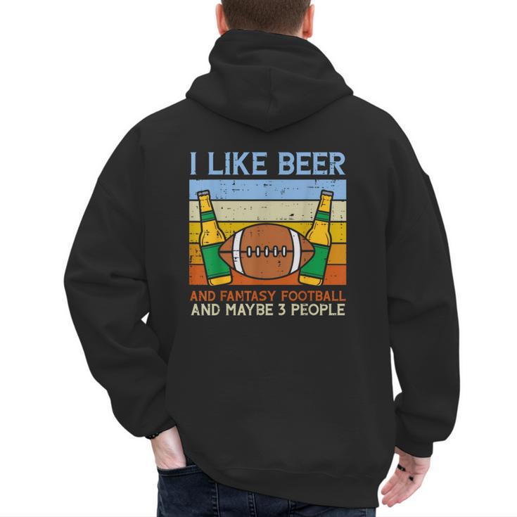 I Like Fantasy Football 3 People Draft Party Dad Men Men's Hoodie Back Print