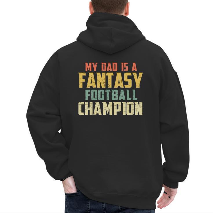 Fantasy Football Dad Champion Vintage Draft Party Men's Hoodie Back Print