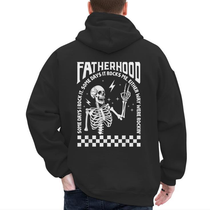 Fatherhood Dad Tour Some Days I Rock It Happy Father's Day Men's Hoodie Back Print