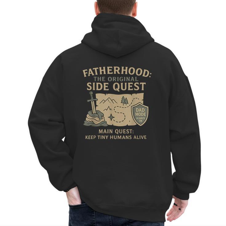 Fatherhood The Original Side Quest Dad Mode Men's Hoodie Back Print