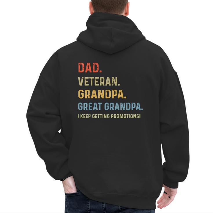 Fathers Day Dad Veteran Grandpa Great Grandpa Men's Hoodie Back Print