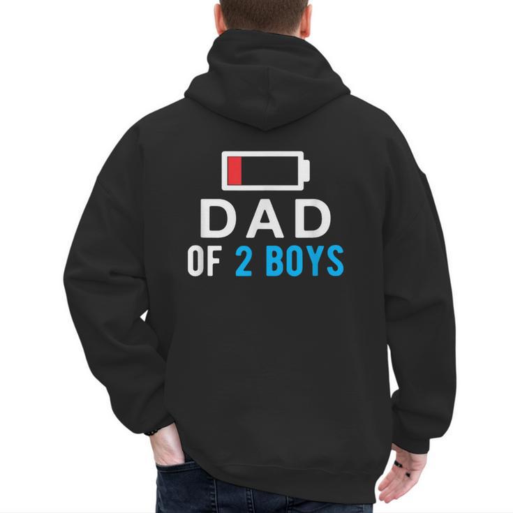 Father's Day Tee Dad Of 2 Boys Man Idea Men's Hoodie Back Print