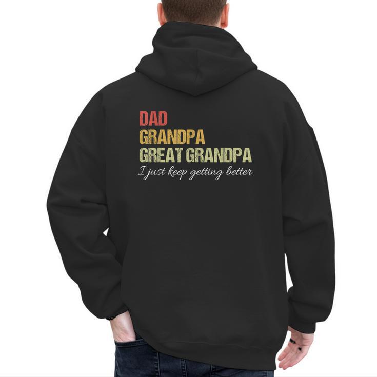 Fathers Day From Wife Son Kids Dad Grandpa Great Grandpa Men's Hoodie Back Print