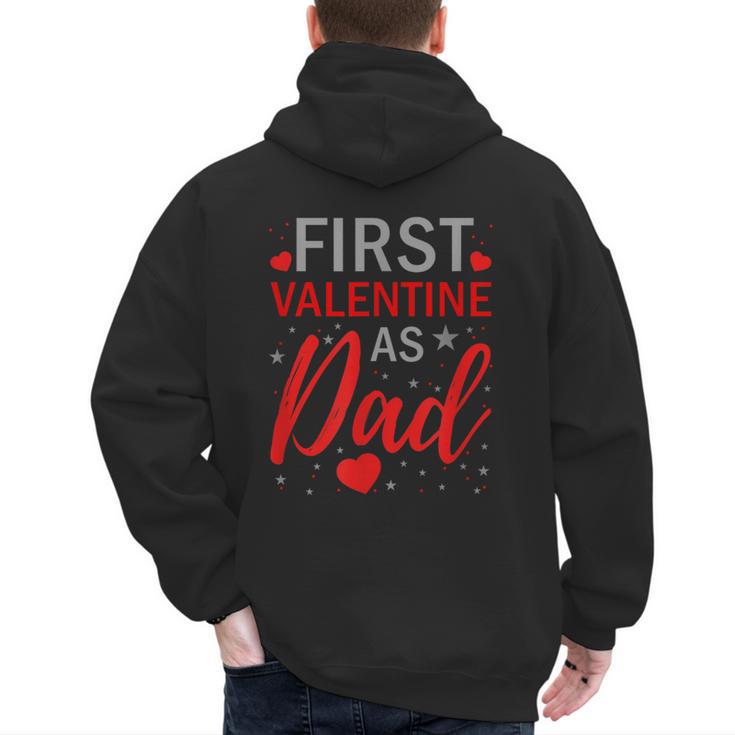 My First Valentine As Dad 2025 For a Proud New Father Men's Hoodie Back Print