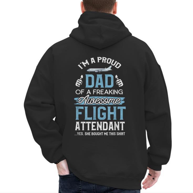 Flight Attendant Shirt For Dad Father Flight Attendant Men's Hoodie Back Print