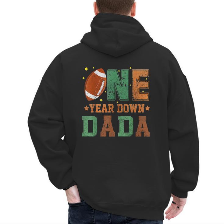 Football 1st Year One Down Dada Birthday For Dad Daddy Men's Hoodie Back Print