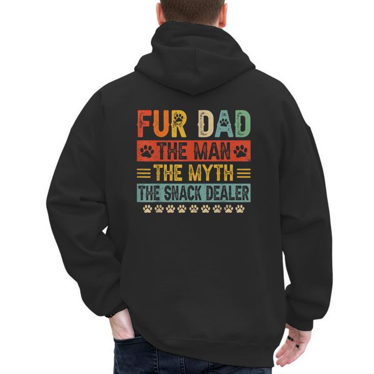 Fur Dad Man Myth Snack Dealer Paw Cat Dog Father's Day Men's Hoodie Back Print