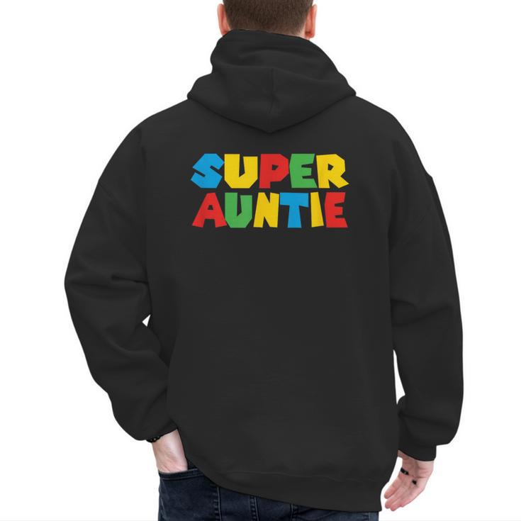 Gamer Aunt Super Auntie Gaming Matching Dad & Mom Kids Men's Hoodie Back Print
