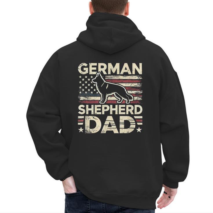 German Shepherd Dad Shirt American Flag German Shepherds Men's Hoodie Back Print