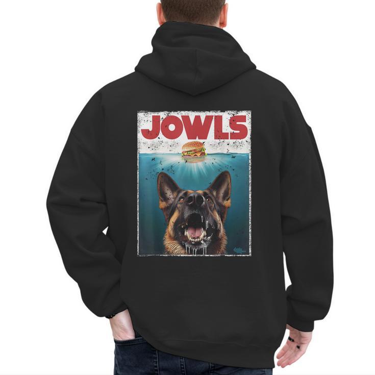 German Shepherd Jowls Hamburger GSG Dog Mom Dog Dad Men's Hoodie Back Print