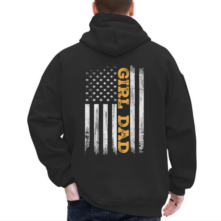 Girl Dad Father's Day Dad Daughter Dad Of Girls Outnumbered Men's Hoodie Back Print