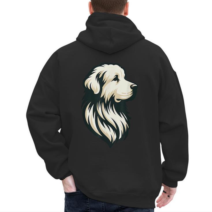 Great Pyrenees Pyr Minimalist Simple Dog Mom Dad Boys Girls Men's Hoodie Back Print