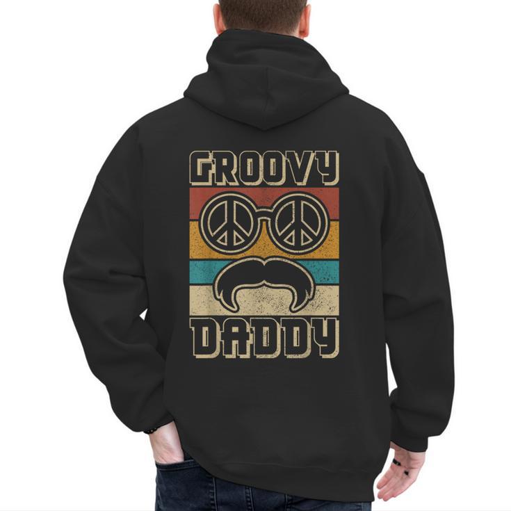 Groovy Daddy 60s Outfit 70s Themed Party Costume Dad Hippie Men's Hoodie Back Print Groovy Daddy 60s Outfit 70s Themed Party Costume Dad Hippie Men's Hoodie Back Print
