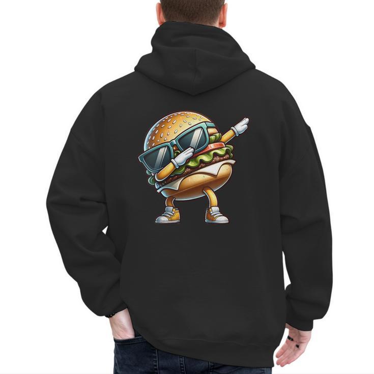 Hamburger Dabbing Kids Men Women Dab Dance Cheeseburgers Dad Men's Hoodie Back Print