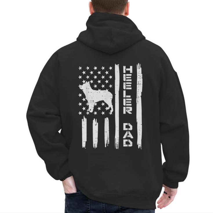Heeler Dad Flag Vintage Blue Red Cattle Dog Patriot Men Men's Hoodie Back Print