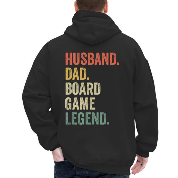 Husband Dad Board Game Night Legend Father Vintage Men's Hoodie Back Print